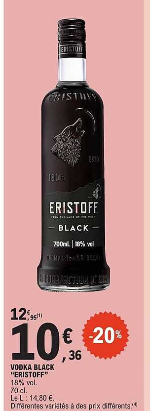 VODKA BLACK "ERISTOFF" 18% vol. 70 cl.