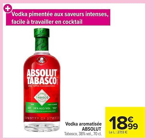Vodka pimentée aux saveurs intenses, facile à travailler en cocktail