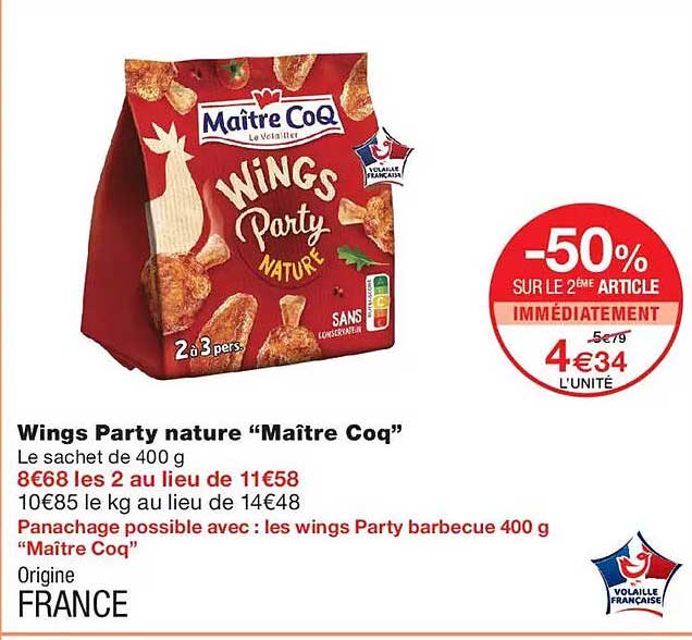 Wings Party nature “Maître Coq”