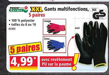 XXL Gants multifonctions, 5 paires