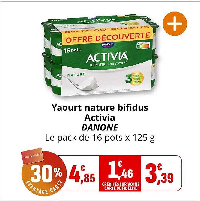 Yaourt nature bifidus Activia DANONE