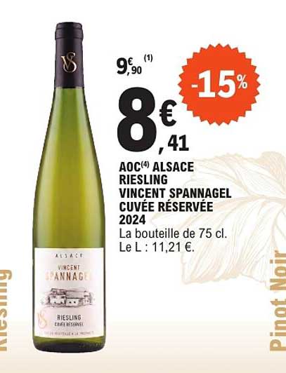 AOC ALSACE RIESLING VINCENT SPANNAGEL CUVEE RESERVEE 2024