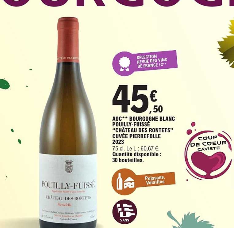 AOC** BOURGOGNE BLANC POUILLY-FUISSÉ “CHÂTEAU DES RONTETS” CUVÉE PIERREFOLLE 2023