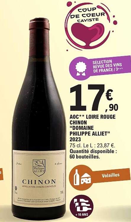 AOC** LOIRE ROUGE CHINON “DOMAINE PHILIPPE ALLIET” 2023