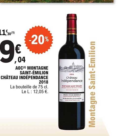 AOC MONTAGNE SAINT-ÉMILION CHÂTEAU INDÉPENDANCE 2018