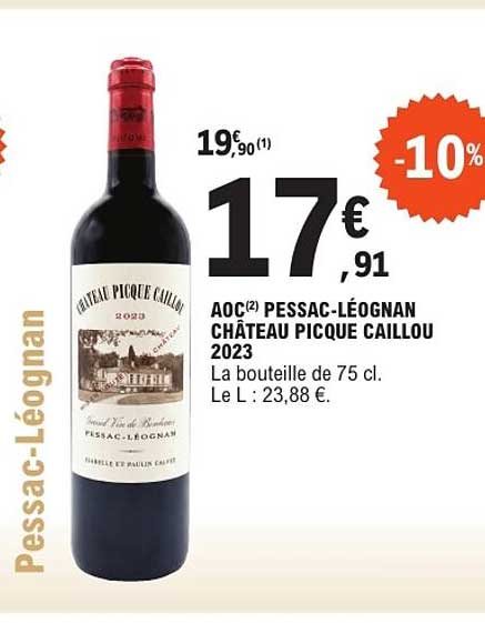 AOC PESSAC-LÉOGNAN CHÂTEAU PIQUE CAILLOU 2023