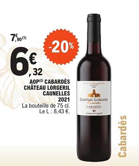 AOP CABARDÈS CHÂTEAU LORGERIL CAUNELLES 2021