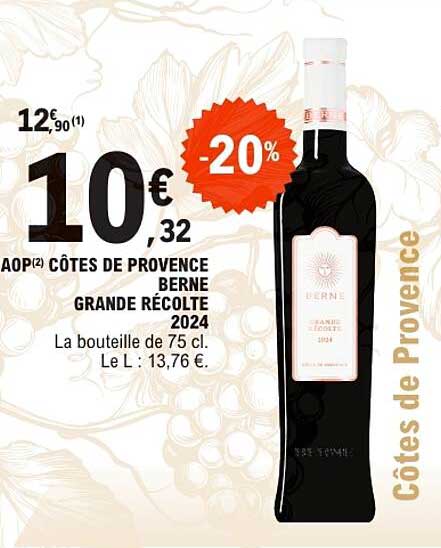 AOP CÔTES DE PROVENCE BERNE GRANDE RÉCOLTE 2024