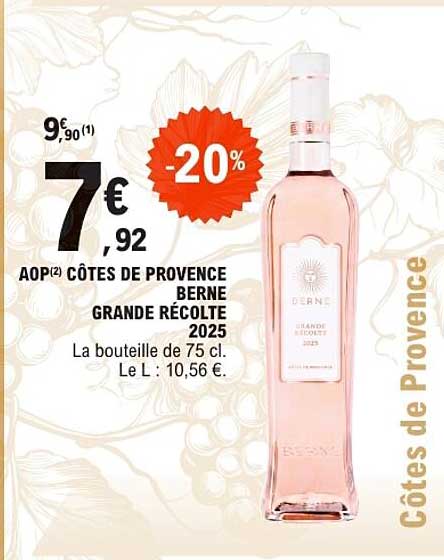 AOP CÔTES DE PROVENCE BERNE GRANDE RÉCOLTE 2025