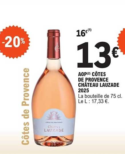 AOP CÔTES DE PROVENCE CHÂTEAU LAUZADE 2025