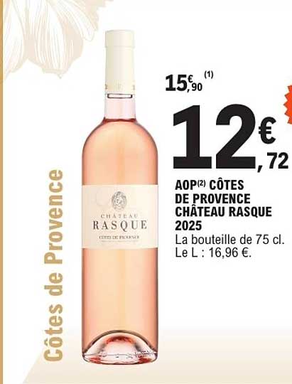AOP CÔTES DE PROVENCE CHÂTEAU RASQUE 2025