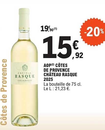 AOP CÔTES DE PROVENCE CHÂTEAU RASQUE 2025