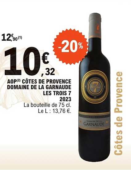 AOP CÔTES DE PROVENCE DOMAINE DE LA GARNAUDE LES TROIS 7 2023