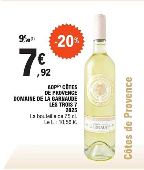 AOP CÔTES DE PROVENCE DOMAINE DE LA GARNAUDE LES TROIS 7 2025