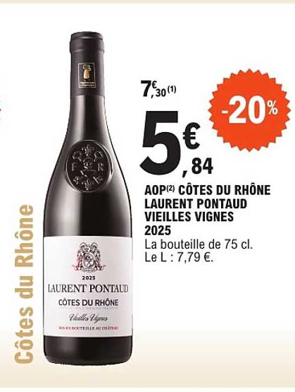 AOP CÔTES DU RHÔNE LAURENT PONTAUD VIEILLES VIGNES 2025