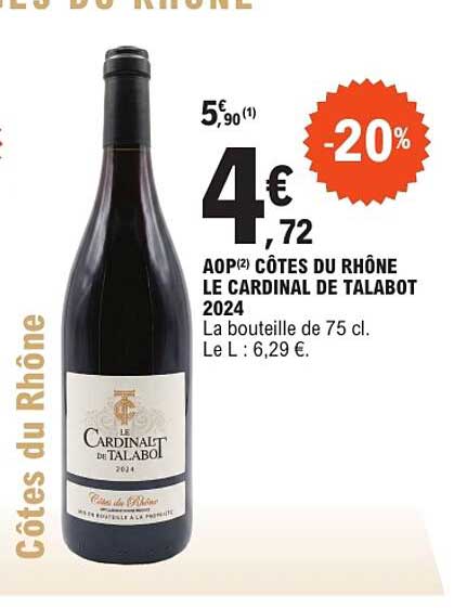 AOP CÔTES DU RHÔNE LE CARDINAL DE TALABOT 2024