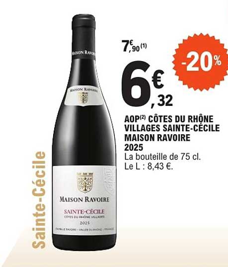 AOP CÔTES DU RHÔNE VILLAGES SAINTE-CÉCILE MAISON RAVOIRE 2025