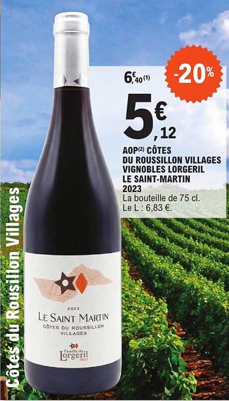 AOP CÔTES DU ROUSSILLON VILLAGES VIGNOBLES LORGERIL LE SAINT-MARTIN 2023