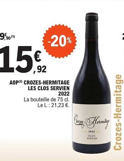 AOP CROZES-HERMITAGE LES CLOS SERVIEN 2022