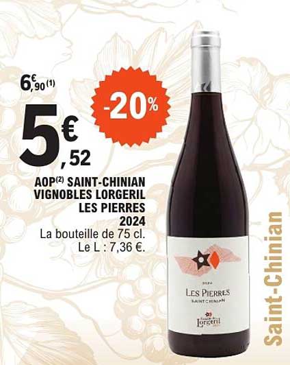 AOP SAINT-CHINIAN VIGNOBLES LORGERIL LES PIERRRES 2024