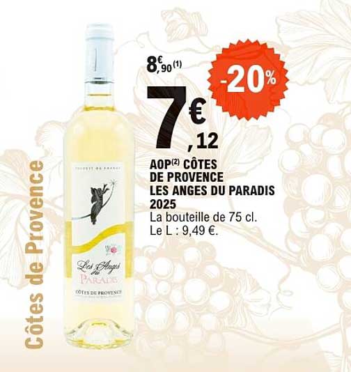 AOP(2) CÔTES DE PROVENCE LES ANGES DU PARADIS 2025