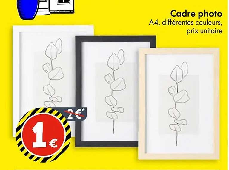 Cadre photo A4, différentes couleurs, prix unitaire