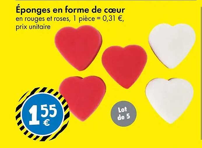 Éponges en forme de cœur