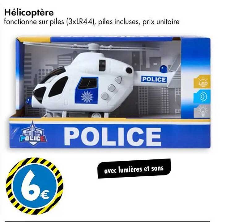 Hélicoptère fonctionne sur piles (3xLR44), piles incluses, prix unitaire