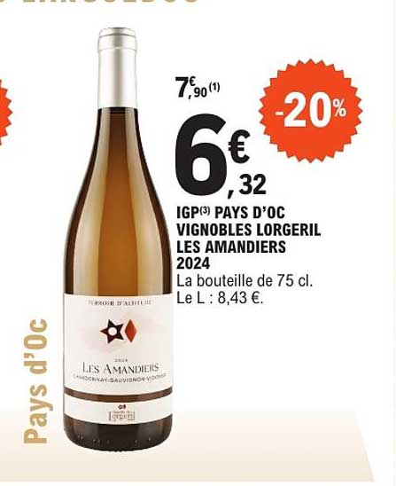 IGP(3) PAYS D’OC VIGNOBLES LORGERIL LES AMANDIERS 2024
