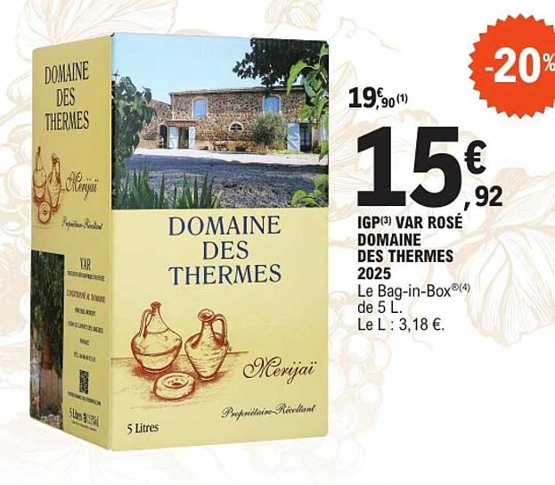 IGP(3) VAR ROSÉ DOMAINE DES THERMES 2025