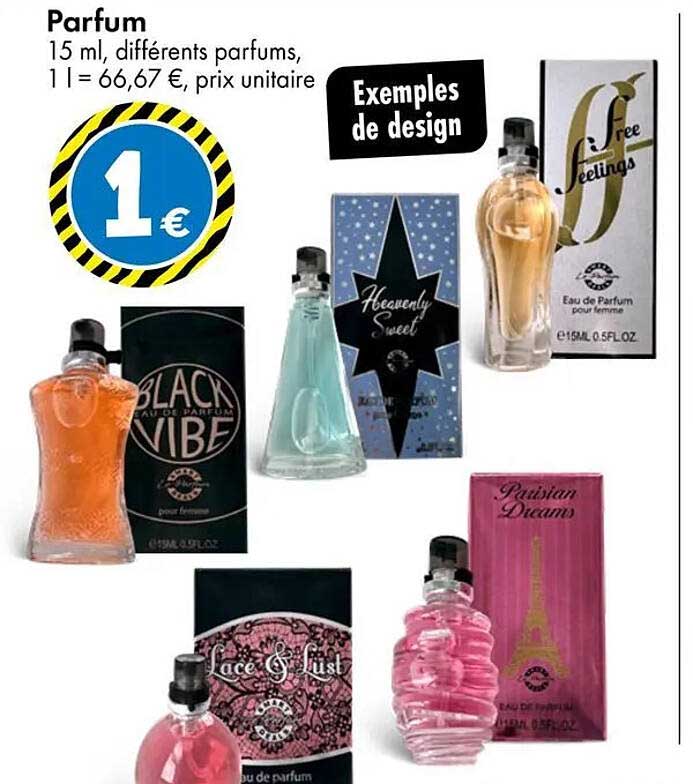 Parfum 15 ml, différents parfums, 1 l = 66,67 €, prix unitaire