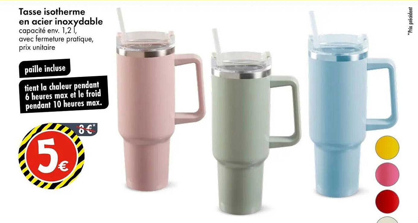 Tasse isotherme en acier inoxydable