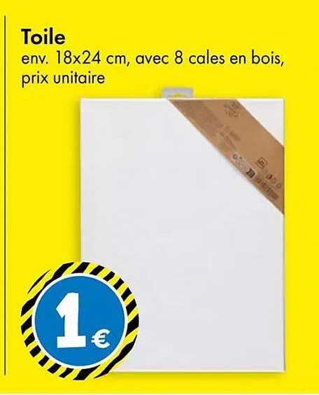 Toile env. 18x24 cm, avec 8 cales en bois, prix unitaire