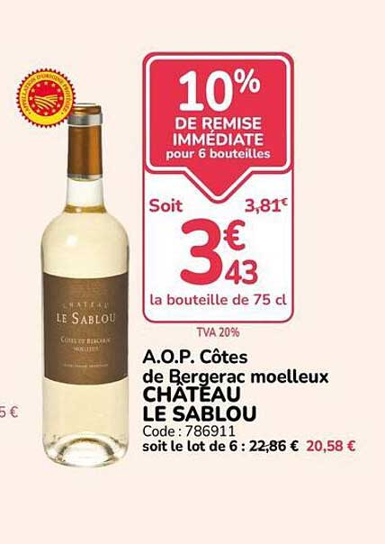 10% DE REMISE IMMÉDIATE pour 6 bouteilles