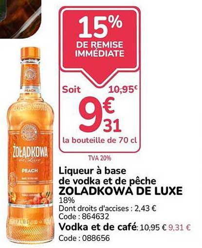 15% DE REMISE IMMÉDIATE