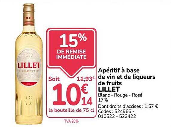 15% DE REMISE IMMÉDIATE