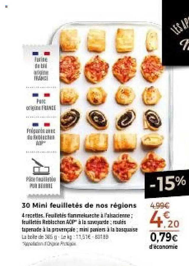 30 Mini feuilletés de nos régions