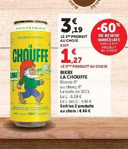 3€19 LE 1ER PRODUIT AU CHOIX SOIT 1€27 LE 2EME PRODUIT AU CHOIX