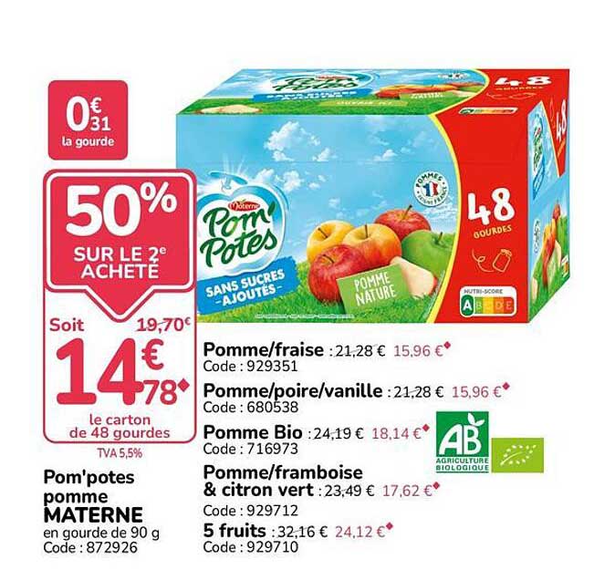 50% SUR LE 2e ACHETÉ