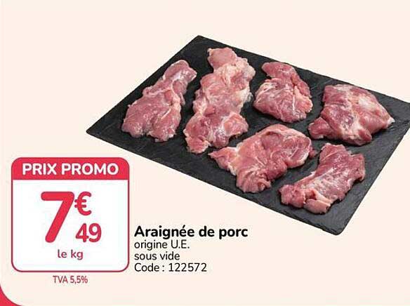 Araignée de porc origine U.E. sous vide