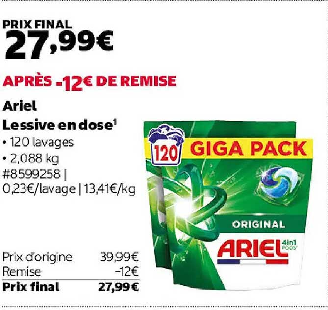 Ariel Lessive en dose¹
