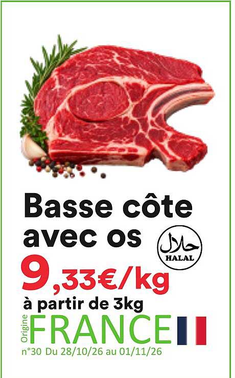 Basse côte avec os