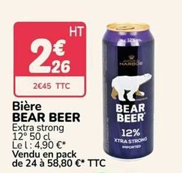 Bière BEAR BEER Extra strong 12° 50 cl