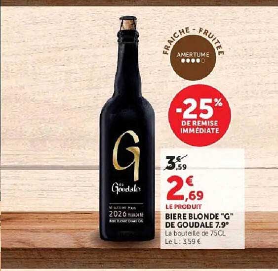 BIERE BLONDE "G" DE GOUDALE 7.9°