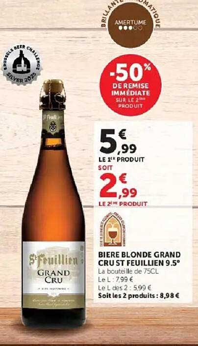 BIERE BLONDE GRAND CRU ST FEUILLIEN 9.5°