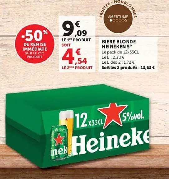 BIERE BLONDE HEINEKEN 5°