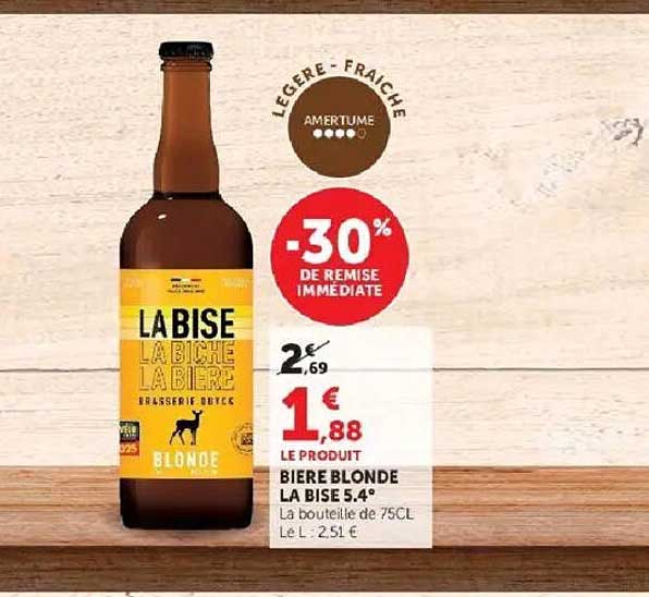 BIERE BLONDE LA BISE 5.4°