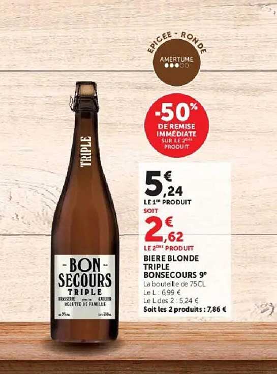 Bière blonde triple Bon Secours 9°