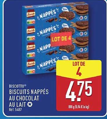 BISCOTTO® BISCUITS NAPPÉS AU CHOCOLAT AU LAIT