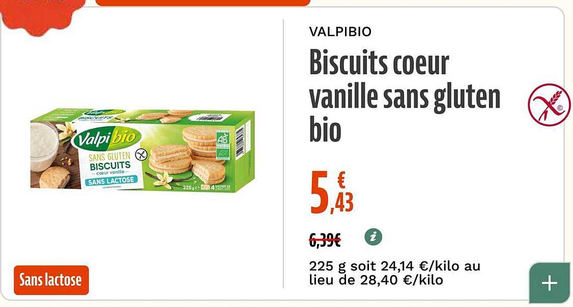 Biscuits coeur vanille sans gluten bio